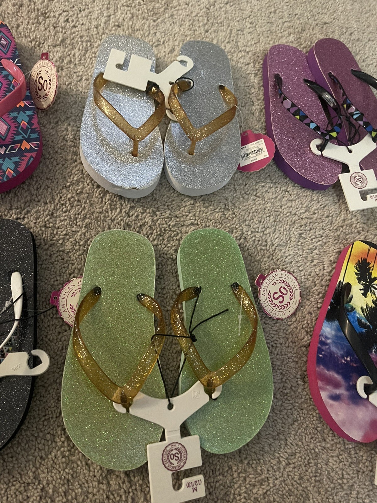 Lotto di 6 nuove scarpe infradito per ragazza taglia 12 13