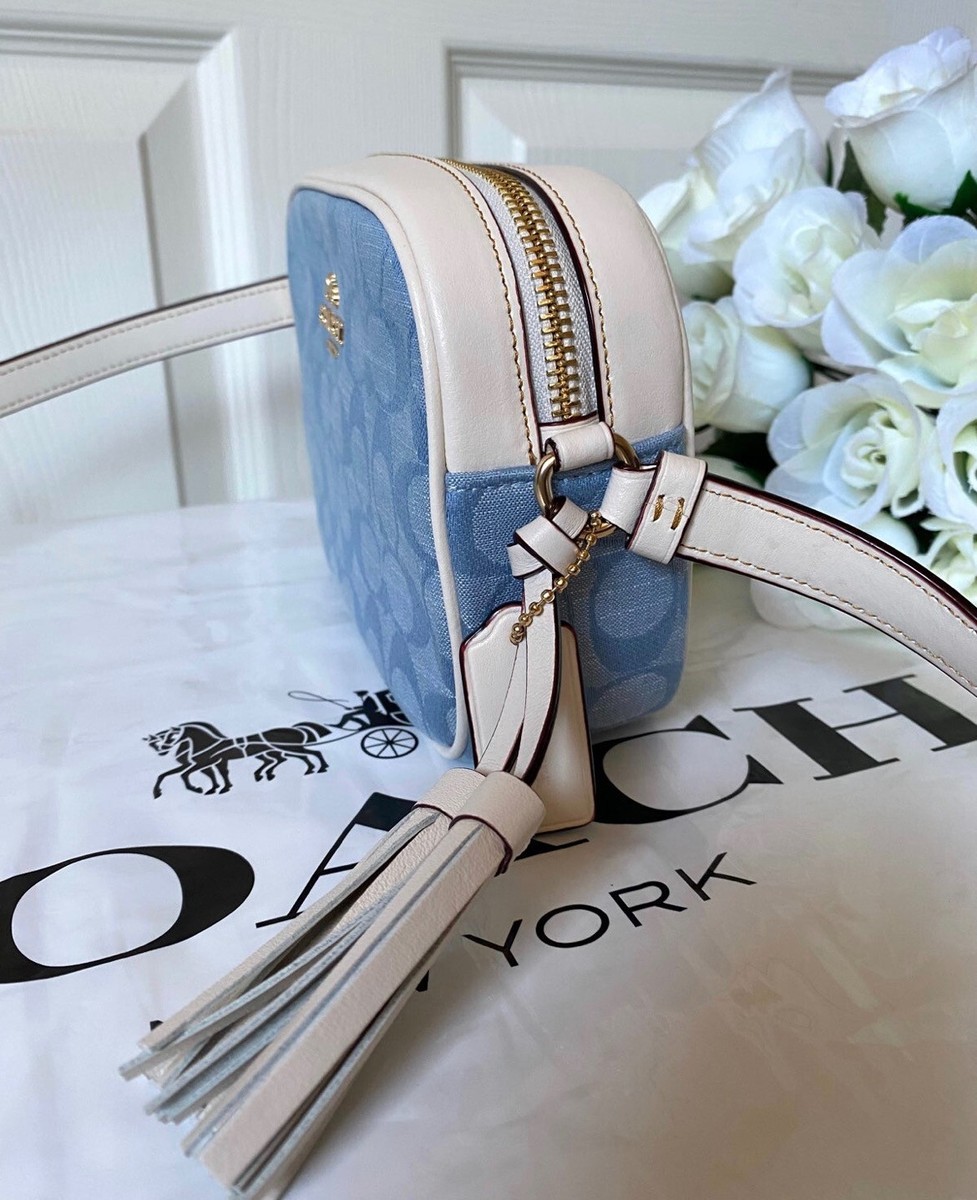NWT COACH CA732 Mini Jamie Camera Bag Signature Denim Chambray
