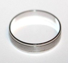 Mens 5mm Plain Band 10K White Gold Wedding Band w/ Satin Finish - Size 10 or 11