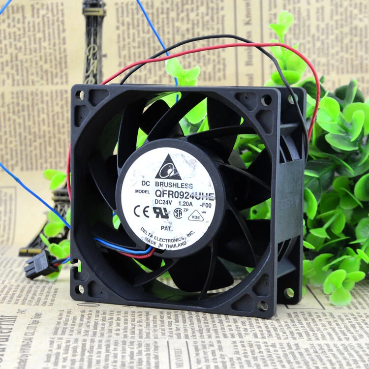 1PC New Delta QFR0924UHE 24V1.2A 9238 9038 3-Wire Double Ball Inverter Power Fan - Image 2 of 4