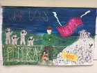 LARGE MARINE CORPS, MILITARY, NAIVE FOLK ART PAINTING — photo 2