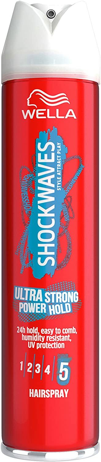 WELLA Shockwaves Ultra Strong Power Hold Hairspray, 250 ml