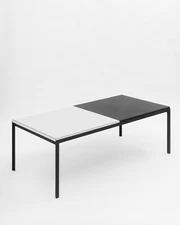 1950s Florence Knoll ‘T Angle’ Coffee Table. B&W Laminate w/ Original Label