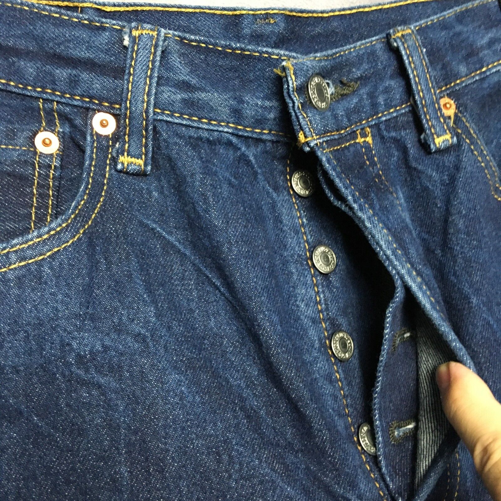 Levis Mens 501 Original Fit Blue Jeans size 32x29… - image 11