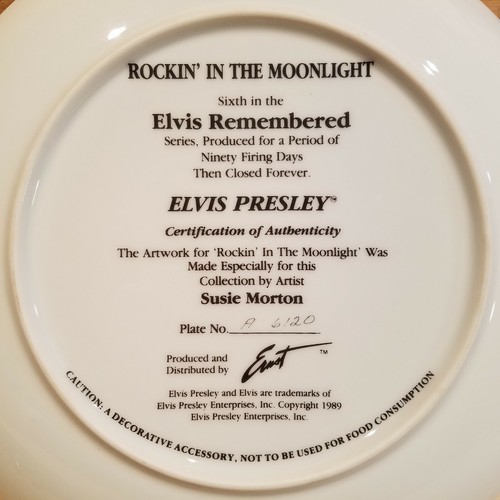 Rockin In The Moonlight Elvis Remembered Collector Plate 10" Vtg Swanky Barn - Picture 9 of 12