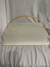 Vintage Tupperware Rectangular Sheet Cake/Cupcake Carrier/Taker 9x13" w/ Handle