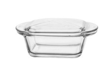 MINI AUFLAUFFORM ECKIG GLAS  Deckel 300° Mikrowellengeschirr Backform Schüssel