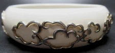 SHANGHAI TANG Sterling Silver 925 Creamy White Bangle Bracelet