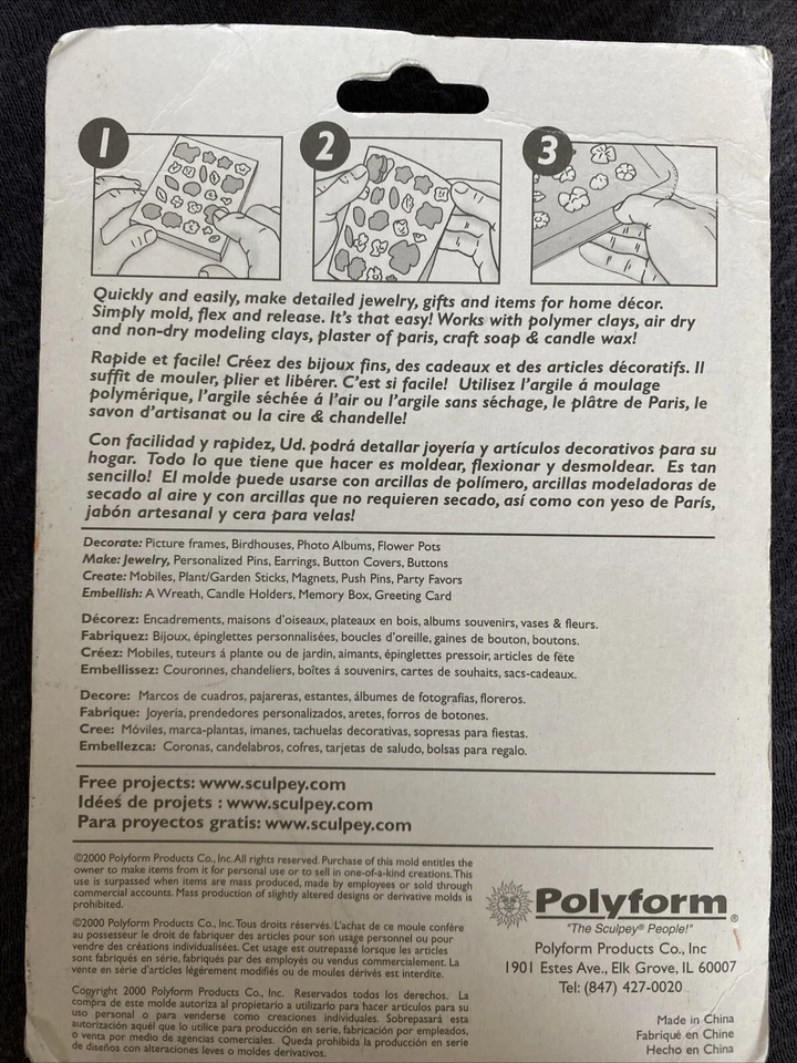 Molde de empuje flexible Sculpey cultivar un conjunto de jardín flores de primavera insectos pájaro pajarera Foto 2 de 4