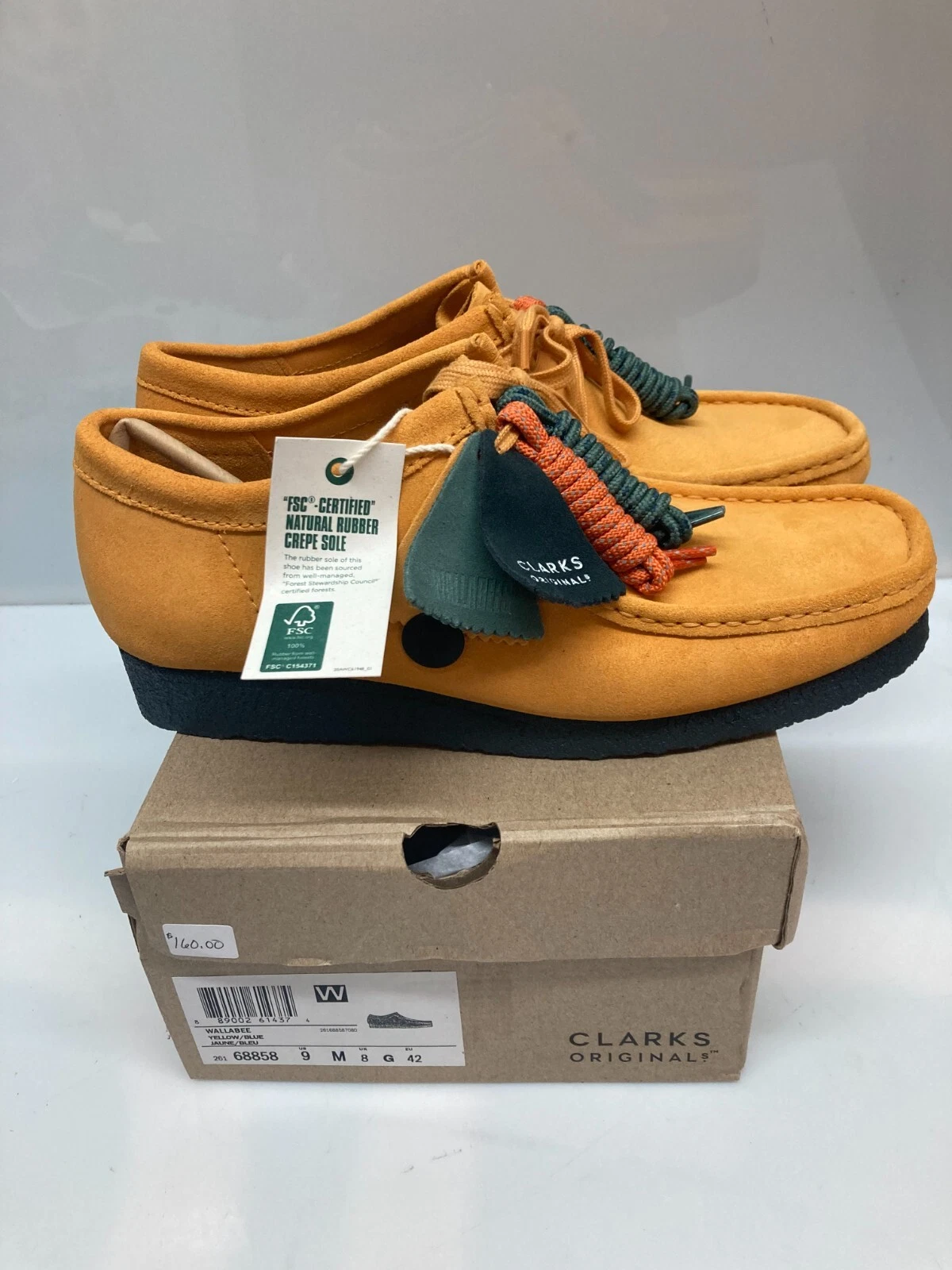 Clarks Originals Wallabee uomo in pelle scamosciata giallo verde 26168858