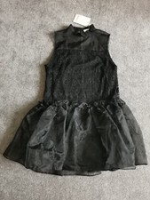 Designer Flam Mode Black Lace puff tutu LBD bohemian midi dress size L BNWT