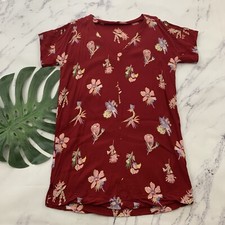 Madewell Womens Novel Dress Size L Red Bird of Paradise Floral Shift Tropical