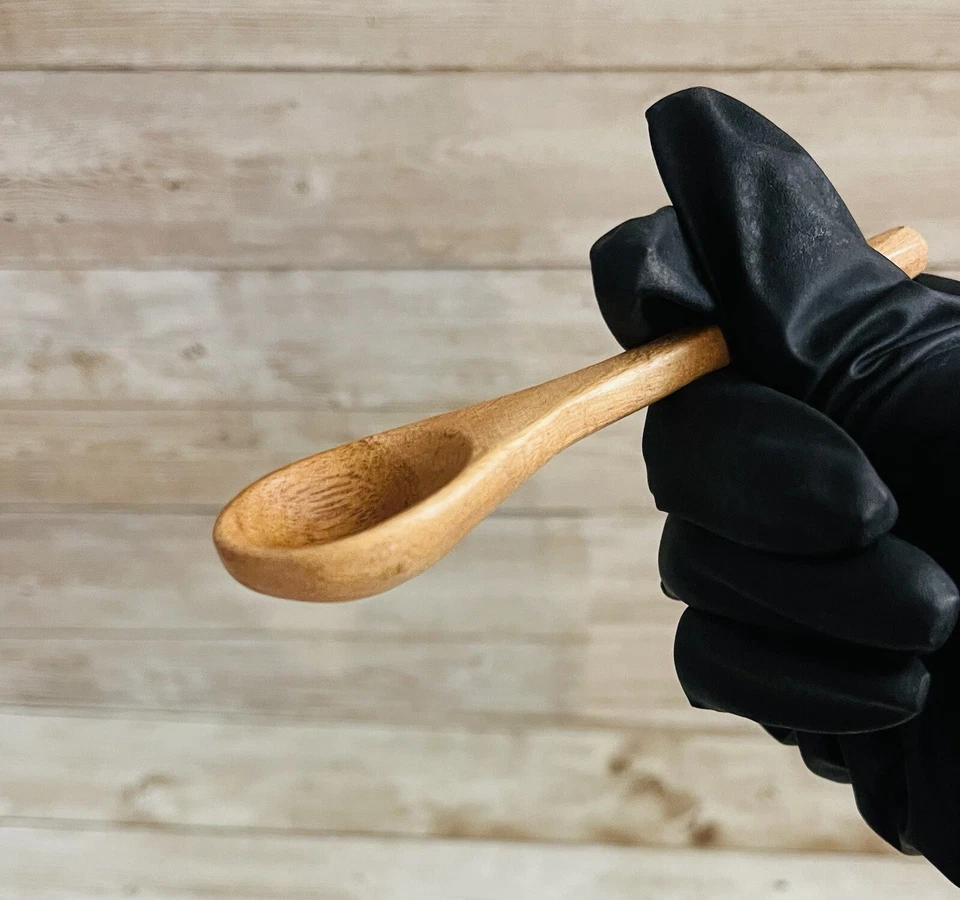 4x Cucharaditas De Madera Guamuchil Árbol 4 Cucharas De Madera Guamuchil Mexicano Foto 4 de 4