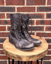 All Saints Mens Leather side zip military boots UK7 US8 EU41 Brown Boot A191