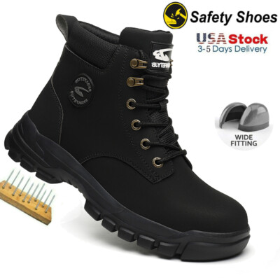 Mens Waterproof Work Boots Steel Toe Safety Shoes Indestructible Non Slip Boots