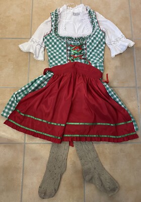 ORIGINAL FUCH DIRNDL MIT BLUSE UND SOCKEN GRÖSSE 36
