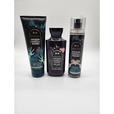 Bath & Body Works Villain Collection ''Wicked Vanilla Woods'' 3pc Set