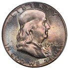 1958 Franklin Silver Half Dollar PCGS MS-66 End Roll Album Toned Toning Toner