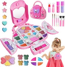 Kids Makeup Kit with Mirror - Real Washable Makeup Set for Girls 5-8, Princess T