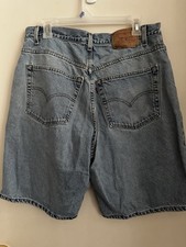 Vintage Levis 560 Jean Shorts Sz 36 Loose Fit Light Wash
