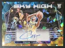 Oscar Tshiebwe 2023-24 Spectra SKY HIGH SIGNATURES ASTRAL PRIZM RC Auto #'d/49