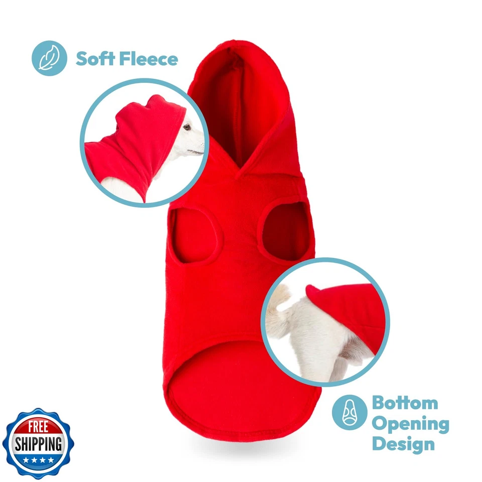 Gooby Fleece Vest Hoodie Dog Sweater - Gray, Large - Warm Pullover Dog Hoodie - Image 4 of 4