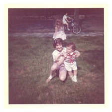 70s American Little Sister Vintage Photo Snapshot CA