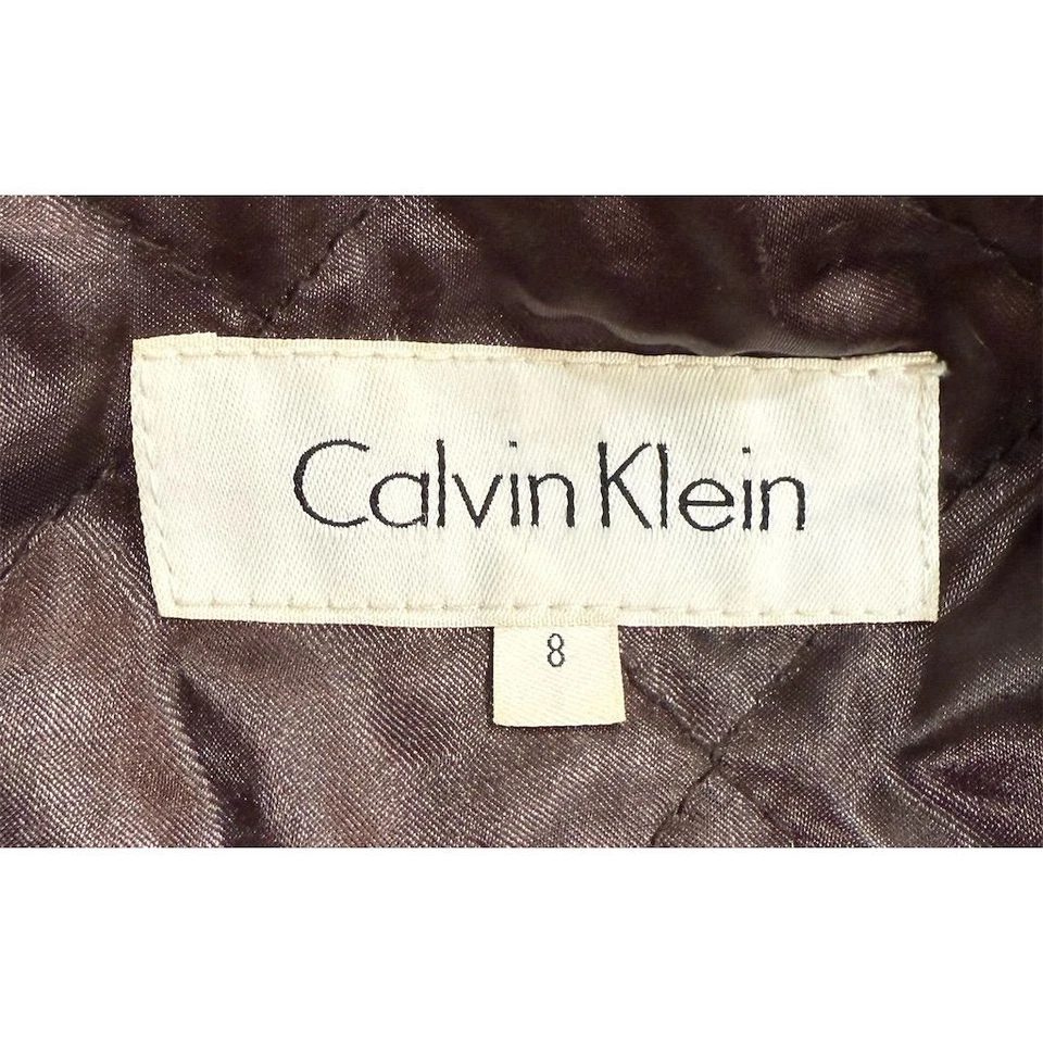 Chaquetón para mujer Calvin Klein marrón chocolate doble botonadura talla 8 lana vintage Foto 3 de 4