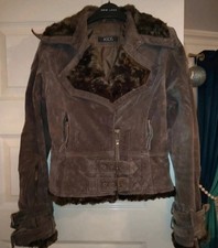 ASOS Women's Real Suede Bombe Biker Style Jacket Size 10 Vintage Brown