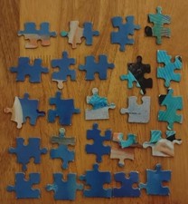 Blue/Aqua puzzle pieces for junk journals/crafting/scrapbooking/ephemera