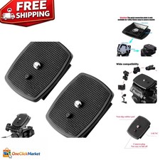 2-Pack Universal 43x43mm Quick Release Plate Set for Velbon Tripods Compatibl...
