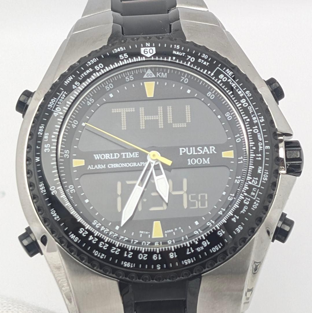 Pulsar Spaceman Nx14-x001 World Time Alarm Chronograph Water