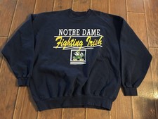 Vintage Notre Dame Fighting Irish SweatShirt, Dodger Made in USA,Mens XXL