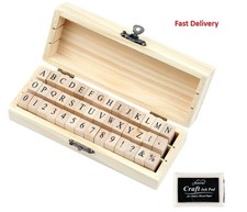 42 Pcs Letter Stamps, Rubber Stamps Alphabet Stamps, Wooden Stamps Number Alphab