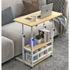 60*40 Height Adjustable Small PC Computer Desk Mobile Overbed Table Laptop Stand