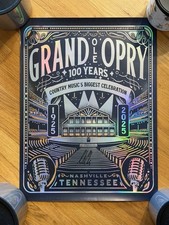 2025 Luke Combs Signed 18x24 Grand Ole Opry 100 Anniversary Poster Beckett Rare