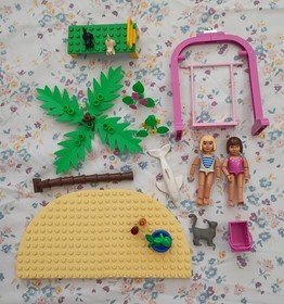 RARE VINTAGE LEGO 2555 BELVILLE SHELL OIL PROMO COMPLETE SWING SET - NO Towel