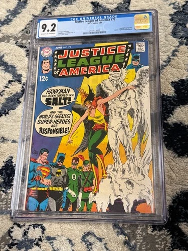 Justice League of America # 72 From 1969 Denny O'Neil Story CGC Graded 9.2 NM-