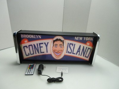 Coney Island Brooklyn NY LED Display lighted sign lightbox Wall Hanging Light