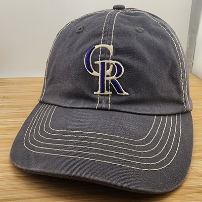 Colorado Rockies Hat Cap, Contrast Stitching, 100% Cotton, Hook & Loop Strapback
