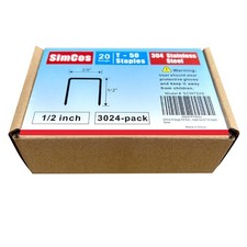 20 Gauge Stainless Steel T/50 Staples, 3/8" Crown, 1/2" Leg - Heavy Duty Fastene