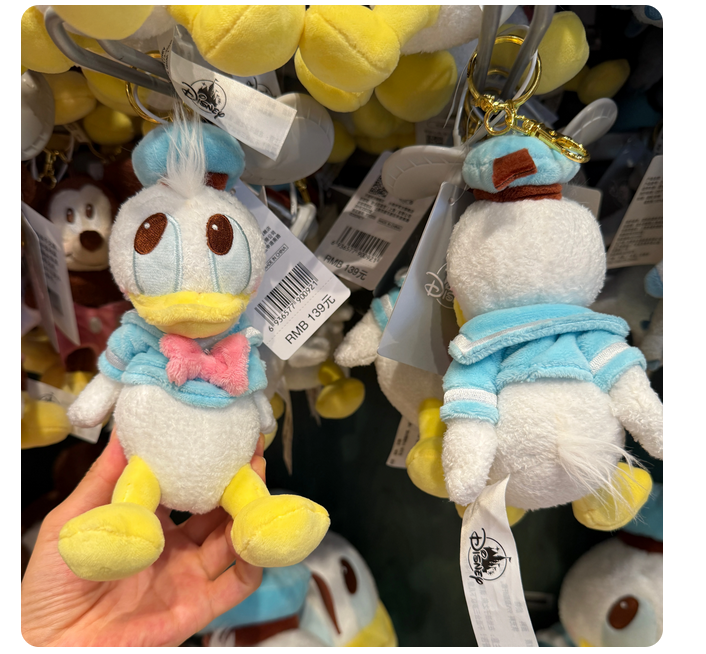 Genuine Disney 2026 Donald duck plush keychain Bag Charm