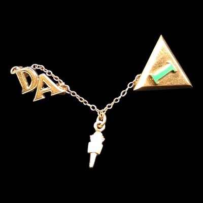 MCM 2.91 gr 10K Yellow Gold Delta Beta Sigma Sorority 3 Piece Chapter Pin Brooch