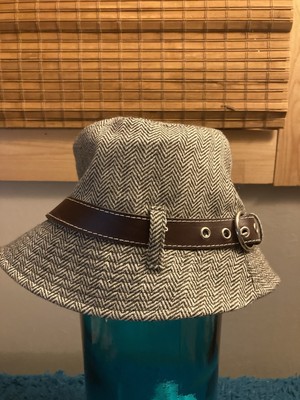 Vtg 20s 30s Italian Filippo Catarzi Blue Woven Straw‎ Bucket Hat Flapper Costume Filippo catarzi woven bucket - Gem main image 2