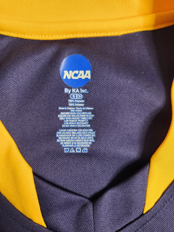 Camiseta deportiva de baloncesto de colección Montana State Bobcats NCAA #1 para hombre talla pequeña azul amarillo Foto 4 de 4