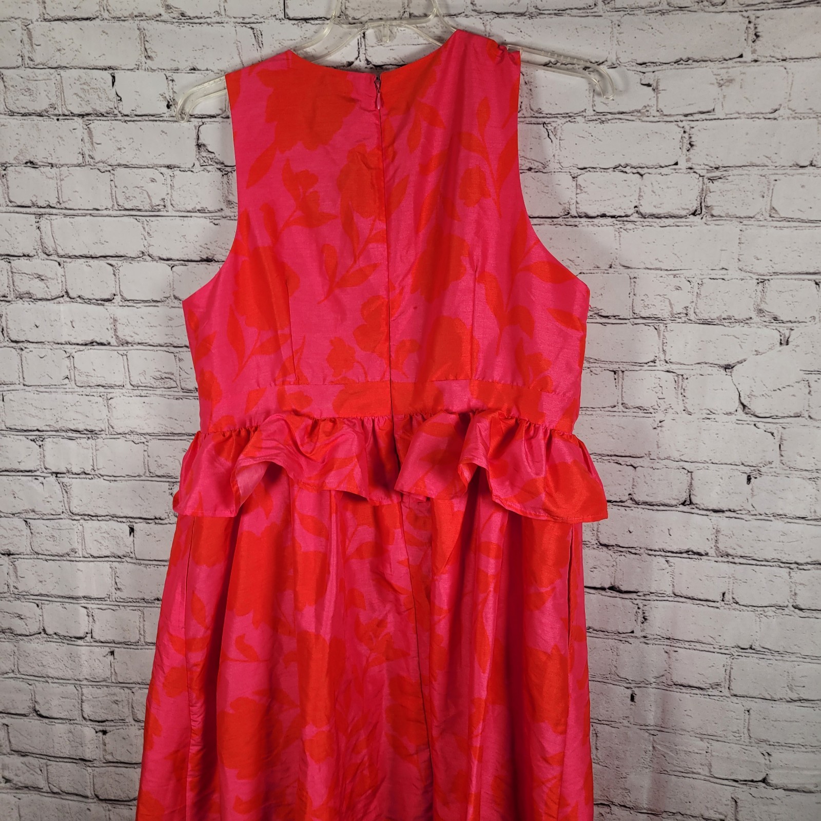 Women's Classic Rose Peplum Midi Dress Kate Spade Target Pink/Red Size 16 thumbnail 5