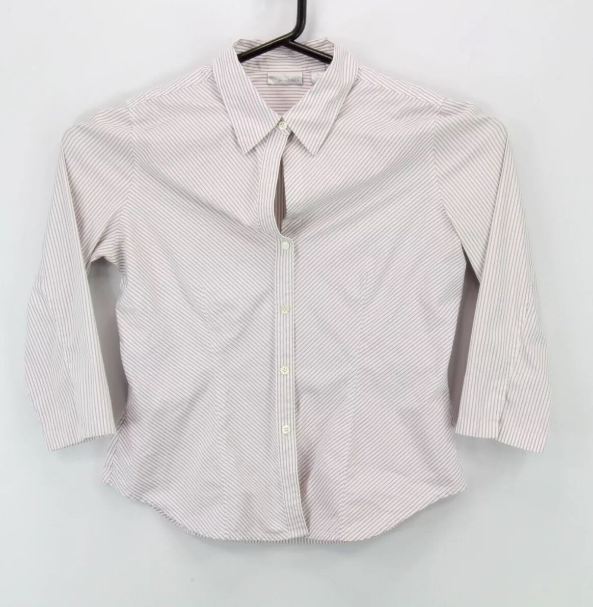 Halogen Womens Button Up Long Sleeve Collared Shirt Large Multicolor Striped euc