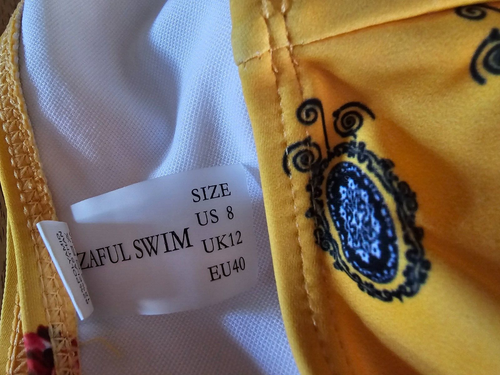 SWIMSUIT Women's Two-piece Bikini by Zaful Swim Sz 8 Yellow Print - Picture 12 of 13