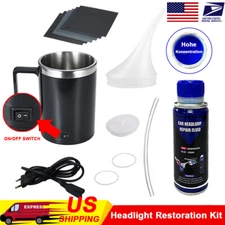 Headlight Restoration Repair Kit Liquid Polymer+Headlight Cleaner Polish 200ml