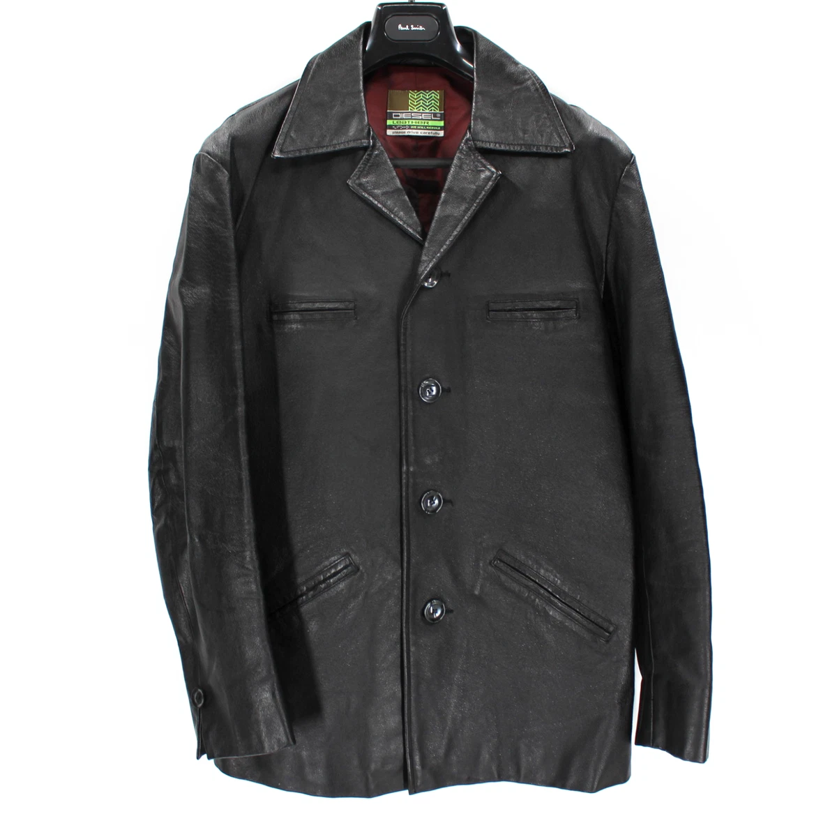 Diesel Leather Outer Shell Black Coats, Jackets & Vests for Men